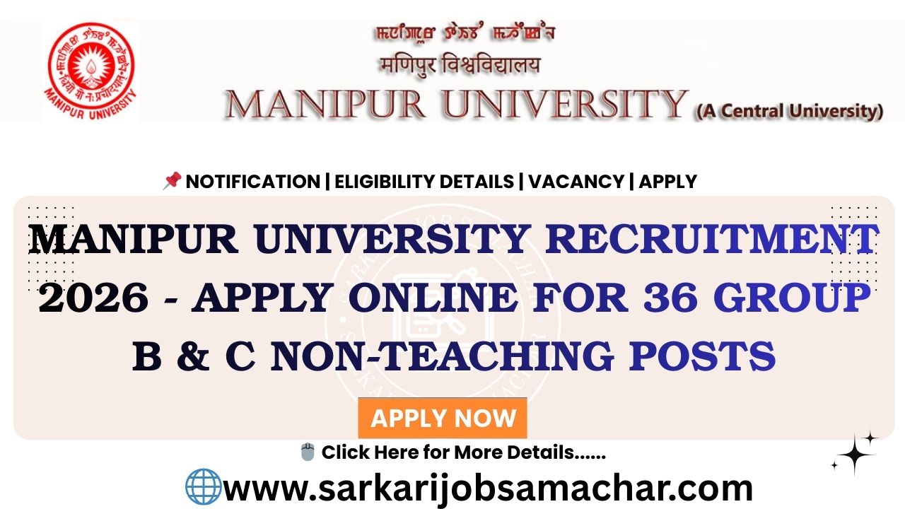 Manipur University Recruitment 2026 - Apply Online for 36 Group B & C Non-Teaching Posts